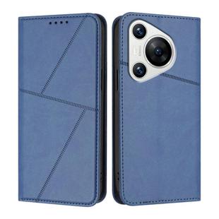 For Huawei Pura 70 Strong Magnetic Frosted Flip Leather Phone Case(Royal Blue)
