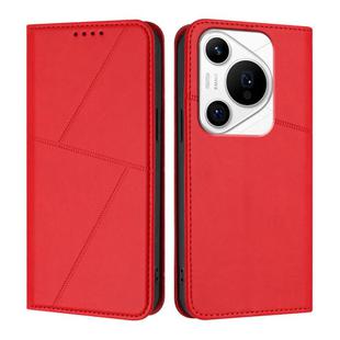 For Huawei Pura 70 Pro / Pura 70 Pro+ Strong Magnetic Frosted Flip Leather Phone Case(Red)