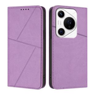 For Huawei Pura 70 Pro / Pura 70 Pro+ Strong Magnetic Frosted Flip Leather Phone Case(Light Purple)