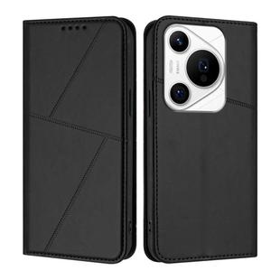 For Huawei Pura 70 Pro / Pura 70 Pro+ Strong Magnetic Frosted Flip Leather Phone Case(Black)