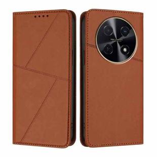 For Huawei nova 12i Strong Magnetic Frosted Flip Leather Phone Case(Coffee Color)