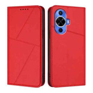 For Huawei nova 12s Strong Magnetic Frosted Flip Leather Phone Case(Red)
