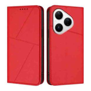 For Huawei Pura 80 5G Strong Magnetic Frosted Flip Leather Phone Case(Red)