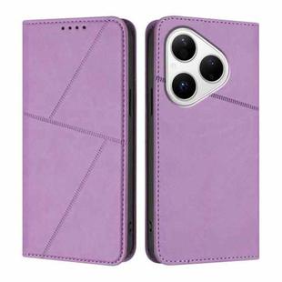 For Huawei Pura 80 5G Strong Magnetic Frosted Flip Leather Phone Case(Light Purple)