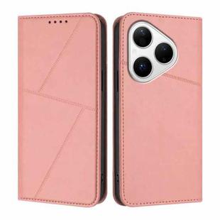For Huawei Pura 80 5G Strong Magnetic Frosted Flip Leather Phone Case(Pink)