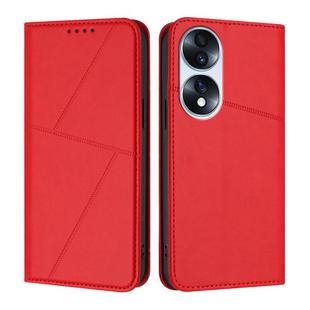 For Honor 70 Strong Magnetic Frosted Flip Leather Phone Case(Red)