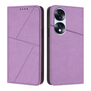 For Honor 70 Pro Strong Magnetic Frosted Flip Leather Phone Case(Light Purple)