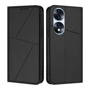 For Honor 70 Pro Strong Magnetic Frosted Flip Leather Phone Case(Black)