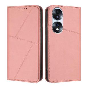 For Honor 70 Pro Strong Magnetic Frosted Flip Leather Phone Case(Pink)