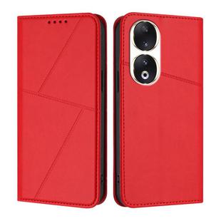 For Honor 90 Strong Magnetic Frosted Flip Leather Phone Case(Red)