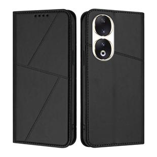 For Honor 90 Strong Magnetic Frosted Flip Leather Phone Case(Black)