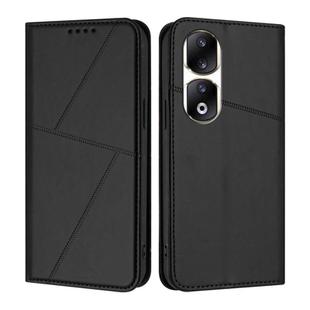 For Honor 90 Pro Strong Magnetic Frosted Flip Leather Phone Case(Black)