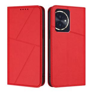 For Honor 100 Strong Magnetic Frosted Flip Leather Phone Case(Red)