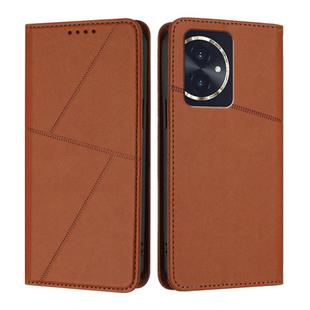 For Honor 100 Strong Magnetic Frosted Flip Leather Phone Case(Coffee Color)