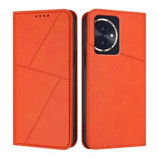 For Honor 100 Strong Magnetic Frosted Flip Leather Phone Case(Orange)