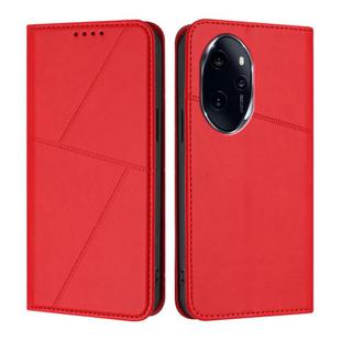 For Honor 100 Pro Strong Magnetic Frosted Flip Leather Phone Case(Red)