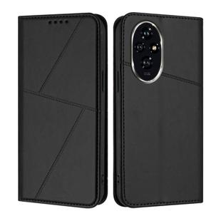 For Honor 200 Strong Magnetic Frosted Flip Leather Phone Case(Black)