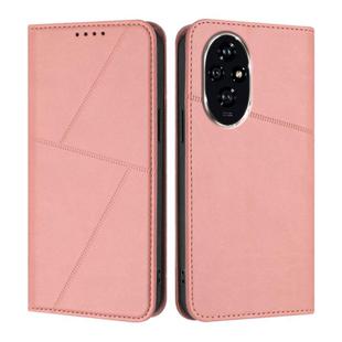 For Honor 200 Strong Magnetic Frosted Flip Leather Phone Case(Pink)