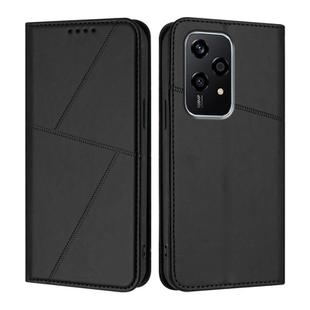 For Honor 200 Lite Global Strong Magnetic Frosted Flip Leather Phone Case(Black)