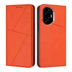 For Honor 300 Strong Magnetic Frosted Flip Leather Phone Case(Orange)