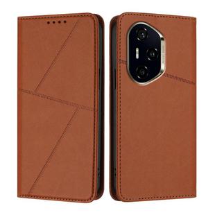 For Honor 300 Pro / 300 Ultra Strong Magnetic Frosted Flip Leather Phone Case(Coffee Color)