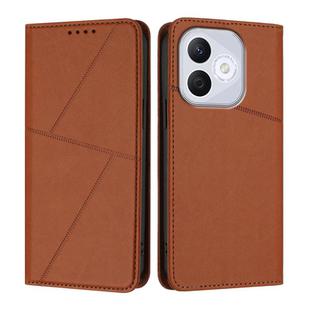 For Honor 400 Lite Strong Magnetic Frosted Flip Leather Phone Case(Coffee Color)