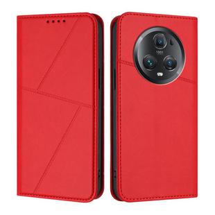 For Honor Magic5 Pro Strong Magnetic Frosted Flip Leather Phone Case(Red)
