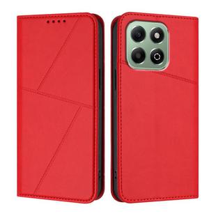 For Honor X6a / X6b Strong Magnetic Frosted Flip Leather Phone Case(Red)
