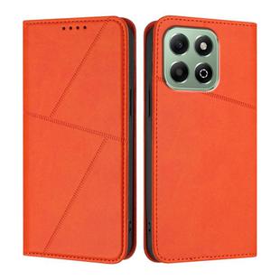 For Honor X6a / X6b Strong Magnetic Frosted Flip Leather Phone Case(Orange)