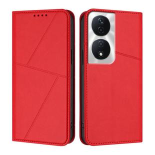 For Honor X7b 4G / 5G / 90 Smart Global Strong Magnetic Frosted Flip Leather Phone Case(Red)