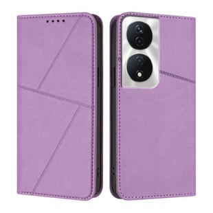 For Honor X7b 4G / 5G / 90 Smart Global Strong Magnetic Frosted Flip Leather Phone Case(Light Purple)