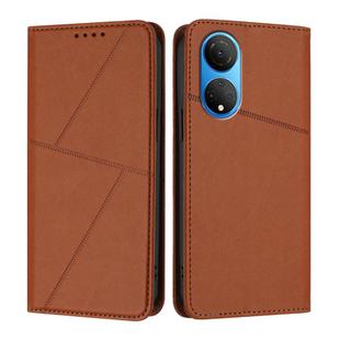 For Honor X7 / Play 30 Plus Strong Magnetic Frosted Flip Leather Phone Case(Coffee Color)