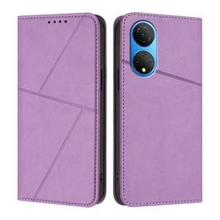 For Honor X7 / Play 30 Plus Strong Magnetic Frosted Flip Leather Phone Case(Light Purple)