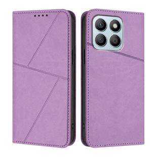 For Honor X8b / X8c Strong Magnetic Frosted Flip Leather Phone Case(Light Purple)