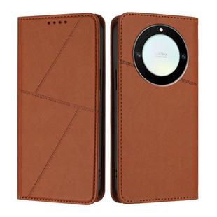 For Honor X40 / X9a / Magic5 Lite Strong Magnetic Frosted Flip Leather Phone Case(Coffee Color)