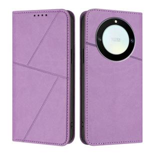 For Honor X40 / X9a / Magic5 Lite Strong Magnetic Frosted Flip Leather Phone Case(Light Purple)