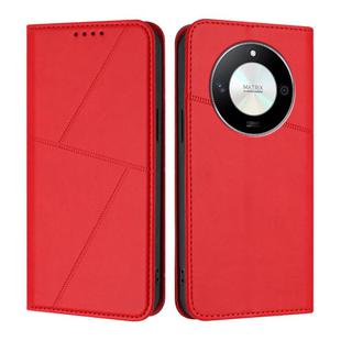 For Honor X50 / X9b / Magic6 Lite Strong Magnetic Frosted Flip Leather Phone Case(Red)
