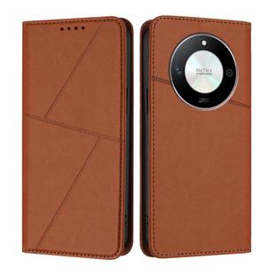 For Honor X50 / X9b / Magic6 Lite Strong Magnetic Frosted Flip Leather Phone Case(Coffee Color)