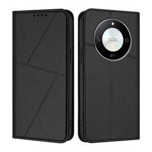 For Honor X50 / X9b / Magic6 Lite Strong Magnetic Frosted Flip Leather Phone Case(Black)