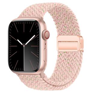 For Apple Watch 42mm / 41mm / 40mm / 38mm xDfind Magnetic Buckle Loop Woven Watch Band(Starlight Pink)