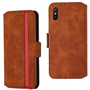 For Xiaomi Redmi 9A Retro Frosted Oil Side Horizontal Flip PU Leather Case with Holder & Card Slots(Brown)