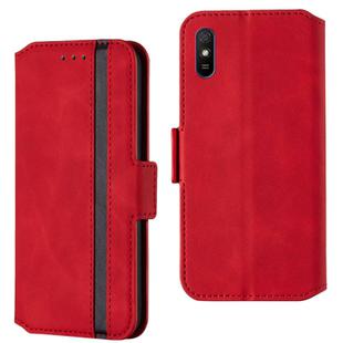 For Xiaomi Redmi 9A Retro Frosted Oil Side Horizontal Flip PU Leather Case with Holder & Card Slots(Red)