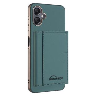 For Samsung Galaxy A06 Solid Color Horizontal Magnetic Card Bag RFID MagSafe Phone Case(Green)