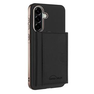 For Samsung Galaxy A56 Solid Color Horizontal Magnetic Card Bag RFID MagSafe Phone Case(Black)
