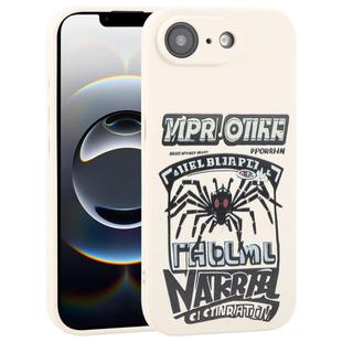 For iPhone 16e Graffiti Spider TPU Phone Case(Beige Red Eyed Spider)