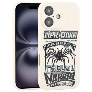 For iPhone 16 Plus Graffiti Spider TPU Phone Case(Beige Red Eyed Spider)
