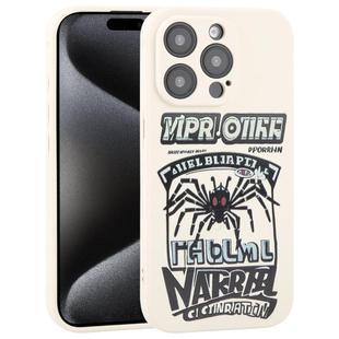 For iPhone 15 Pro Max Graffiti Spider TPU Phone Case(Beige Red Eyed Spider)