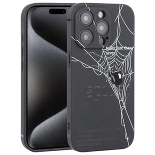 For iPhone 15 Pro Graffiti Spider TPU Phone Case(Black Grey Spider)