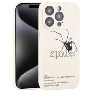 For iPhone 15 Pro Graffiti Spider TPU Phone Case(Beige Black Spider)