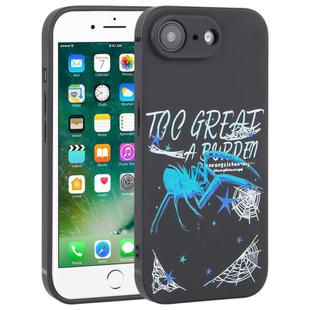 For iPhone 7 / 8 Graffiti Spider TPU Phone Case(Black Dark Blue Spider)